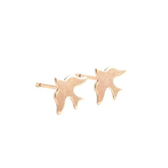 Bird Stud Earrings Gold