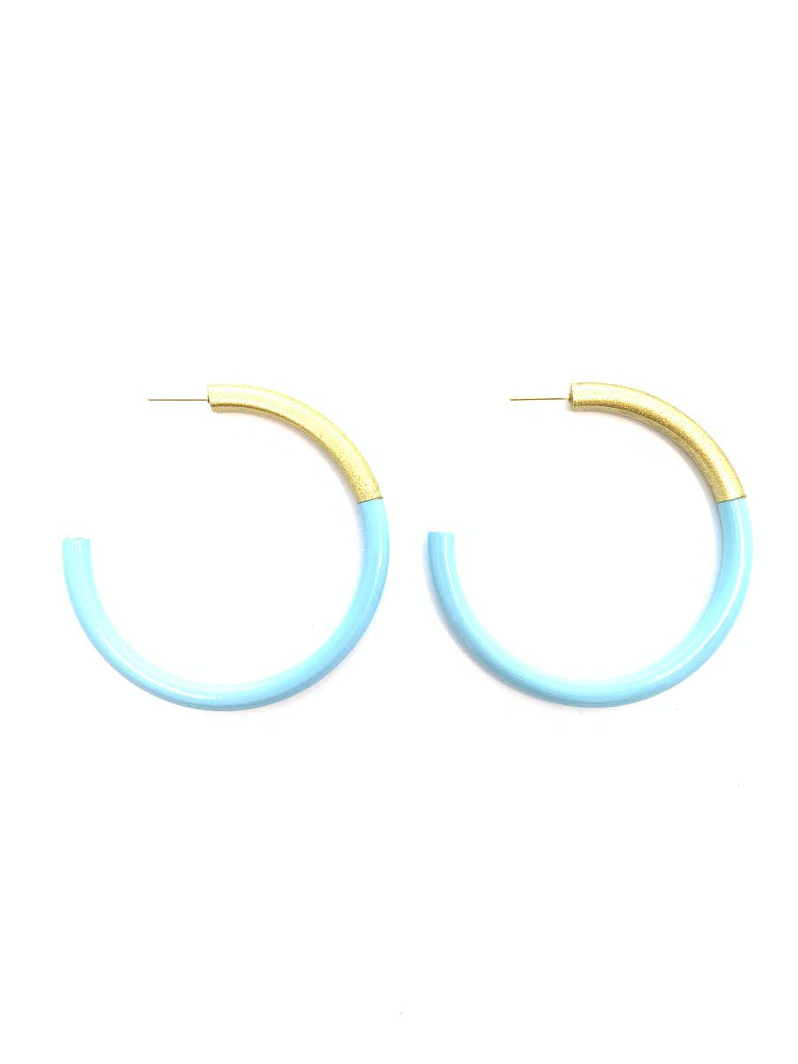 Lg Liz Hoops in Baby Blue