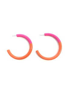 Hoop Earrings| Hot/Pink Orange