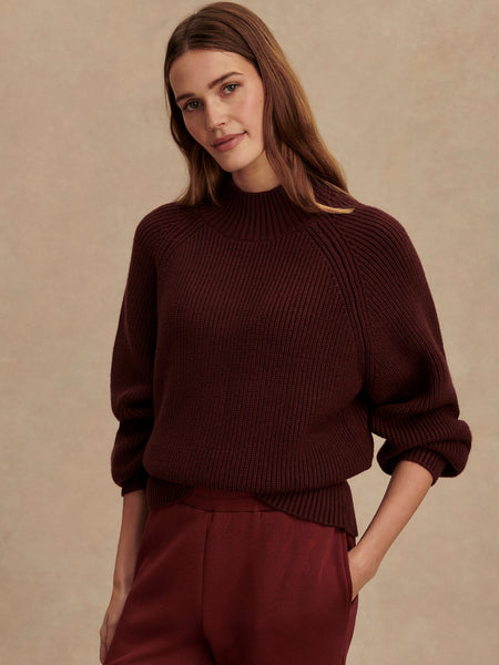 Women's Martina High Neck Rib Knit | Decadent Chocolate