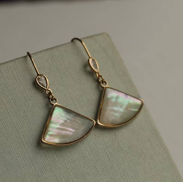 Abalone Pearl Fan Earrings