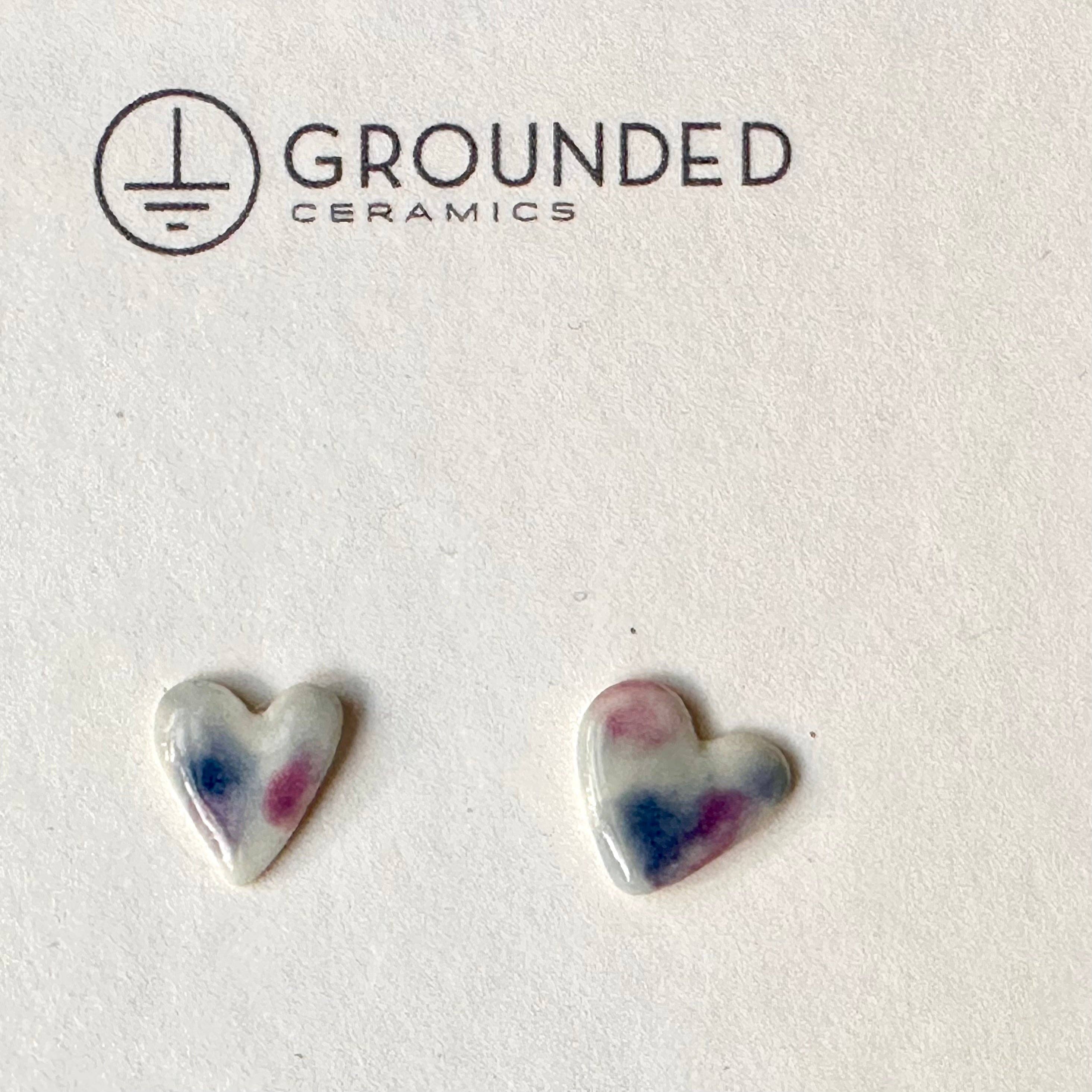 Porcelain Heart stud earring