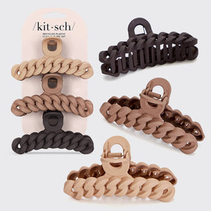 Chain Claw Clip 3pc Set - Neutral