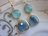 Aqua Blue Earrings | Sapphire