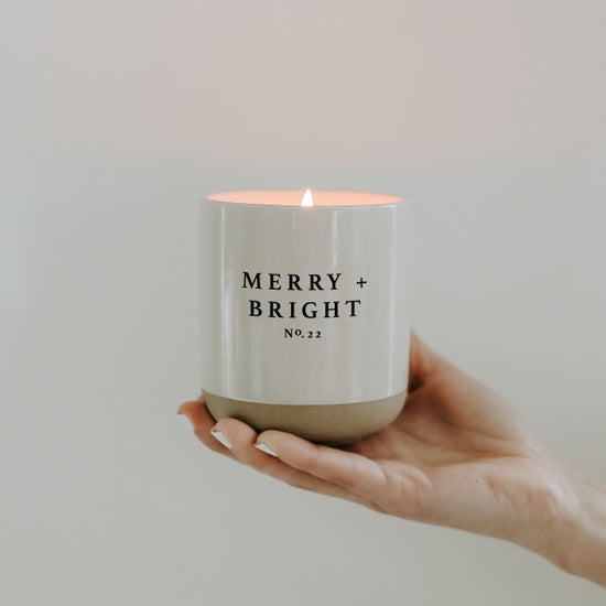 Cream Stoneware Candle | Merry + Bright