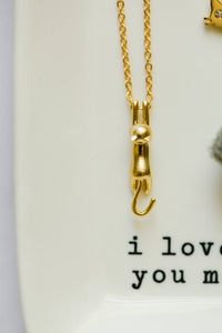 Cat Hanging Charm Necklace | Gold