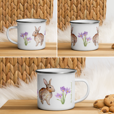 Spring Rabbit Enamel Camp Mug