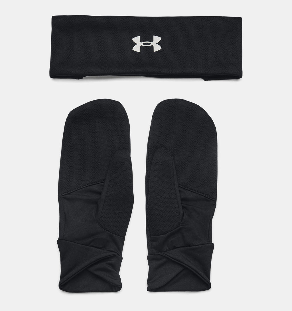 Women's Run Headband/Mitten Set | Black