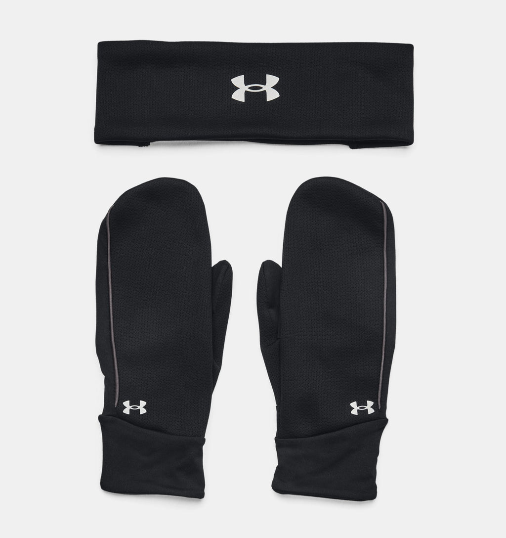 Women's Run Headband/Mitten Set | Black