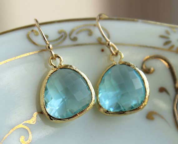 Aquamarine Blue Earrings