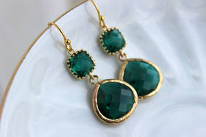 Large Emerald Green Earrings