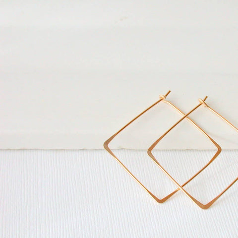 Small Square Earring | 14k gold