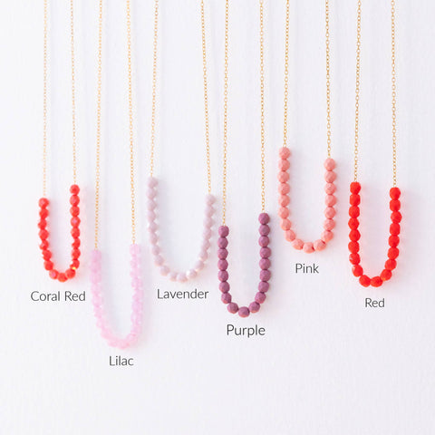 Coral Red Bead Necklace