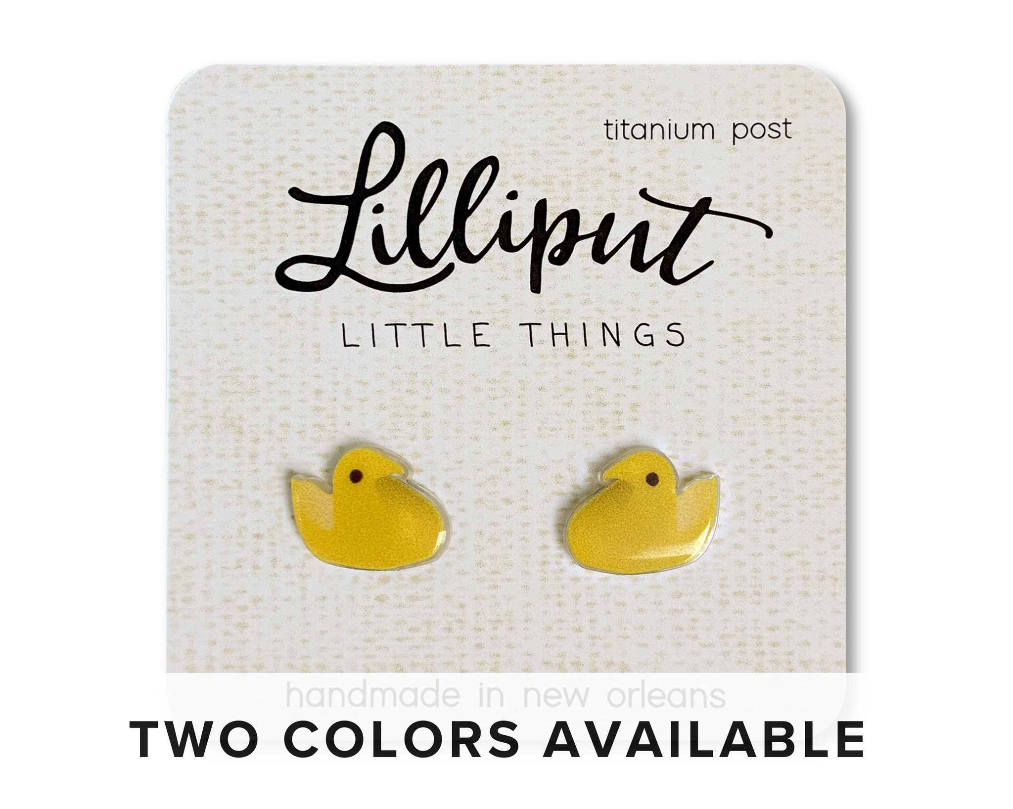 Marshmallow Chick Earrings: Yellow