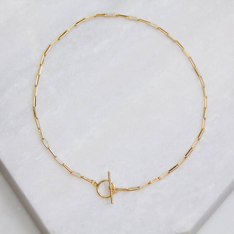 Paperclip Choker Necklace | Gold