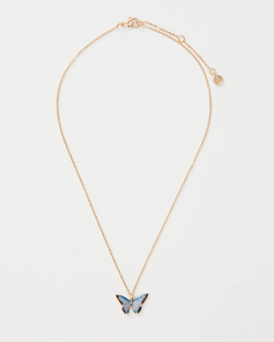 Enamel Butterfly Short Necklace