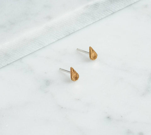 Tiny Starburst Teardrop Studs