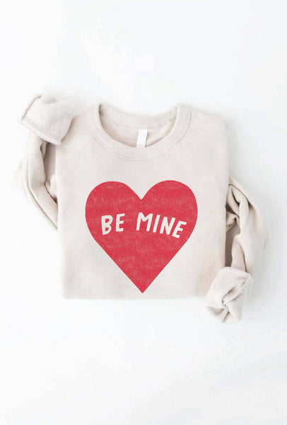 BE MINE Sweatshirt: L / HEATHER DUST