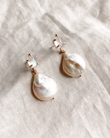 Moonstone and Pearl Drops