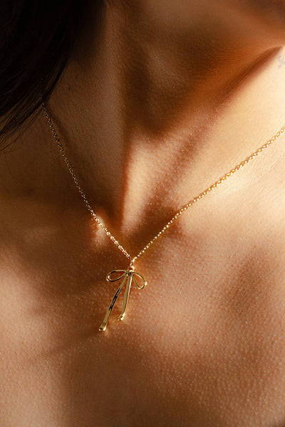 Bow Necklace|18K Gold Plated