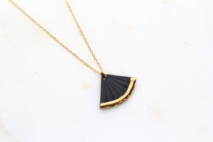 Gold Dipped Fan Necklace