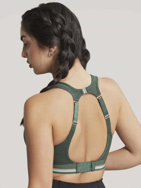 Nonwired Racer Sports Bra | Forest Green