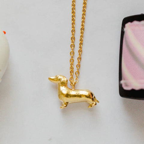 Dachshund Dog Necklace | Gold