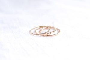 Foster Jewelry - Skinny Ring Set: Gold / 7