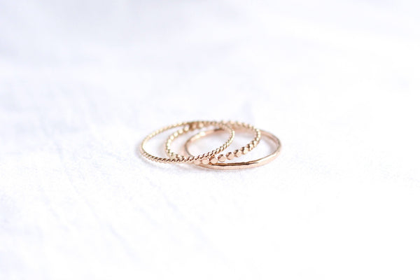 Foster Jewelry - Skinny Ring Set: Gold / 6.5