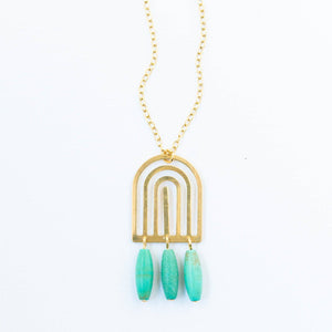 Turquoise Arch Pendant Necklace