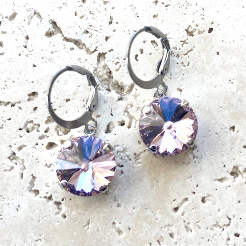 Light Amethyst Crystal Earrings