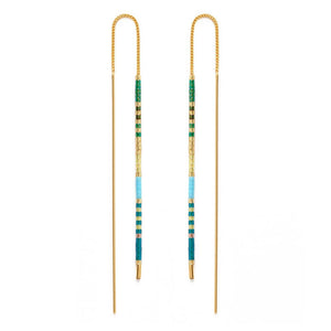 Miyuki Seed Bead Threader Earrings | Seashore