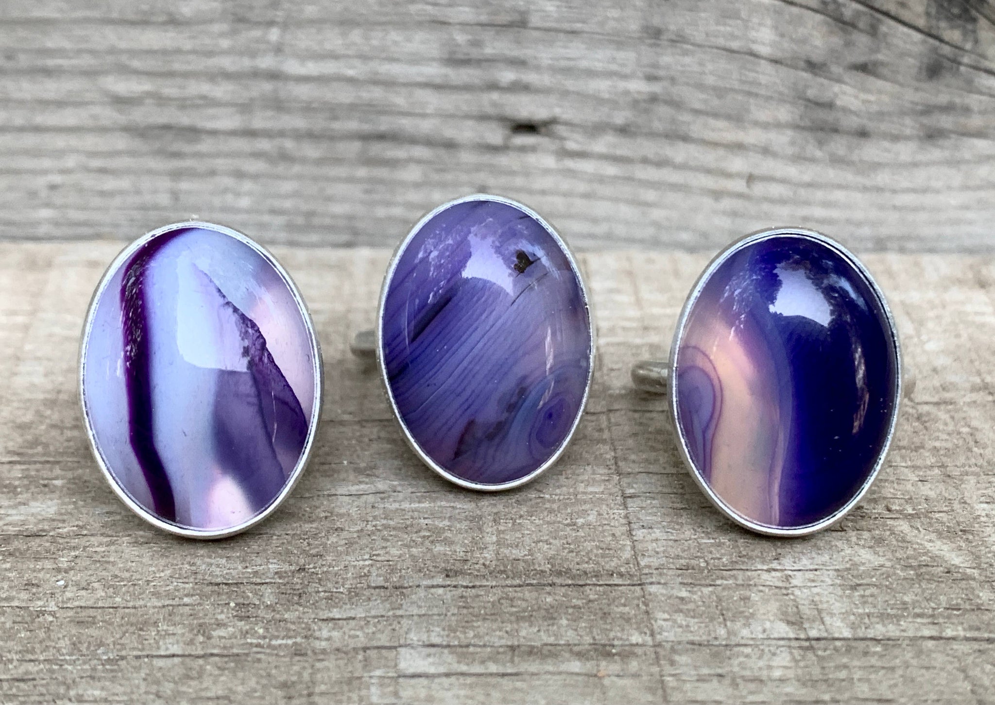 Oval Purple Agate Ring