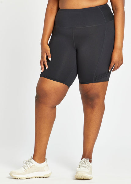 Women's Long Pocket Jogger Shorts | Black