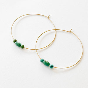Turquoise Gold Filled Hoops