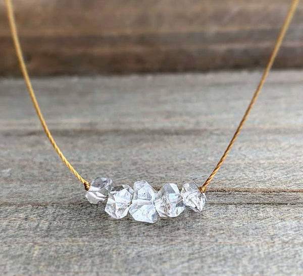 Herkimer Diamond Bar Necklace: 16 inches