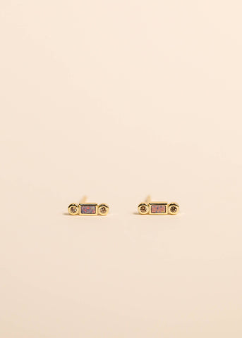 Opal Bar Earrings | Purple