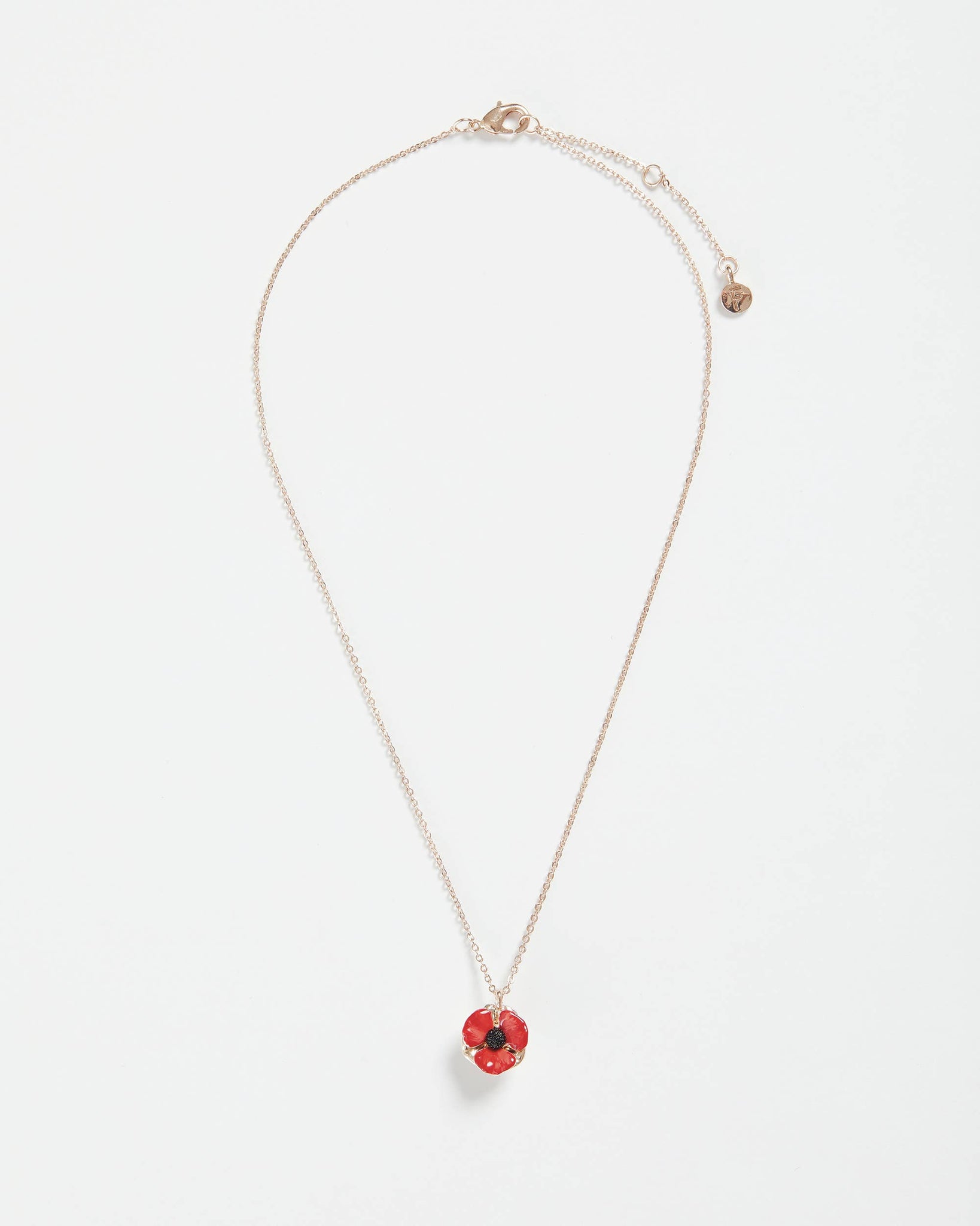 Enamel Short Poppy Necklace