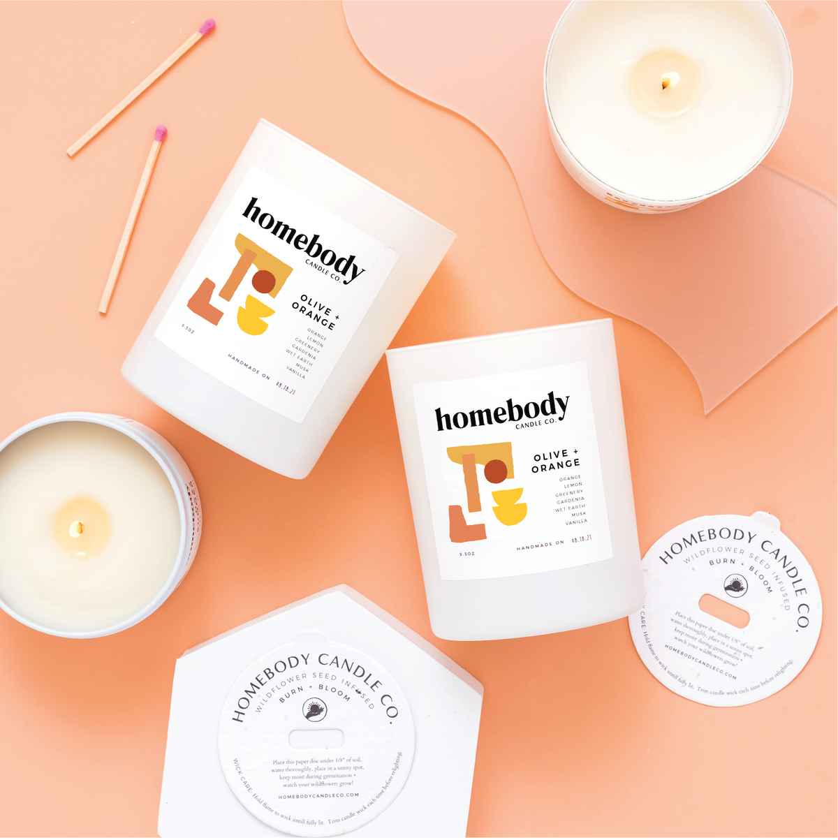 Burn + Bloom Candle | Olive + Orange