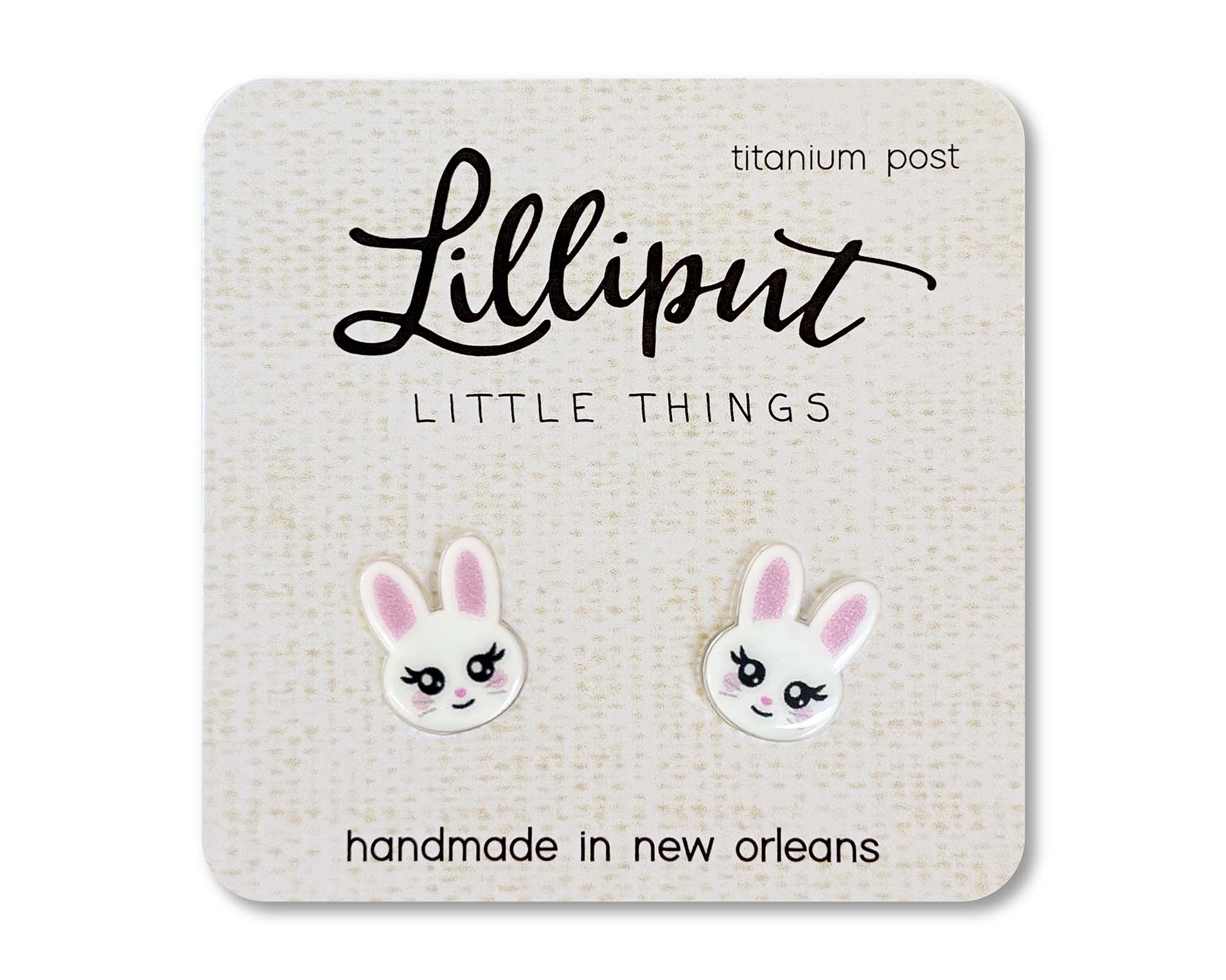 White Easter Bunny Earrings