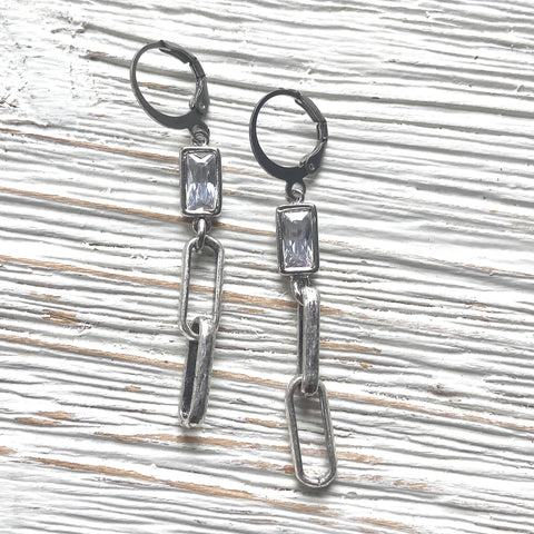 Paperclip Earrings | Silver
